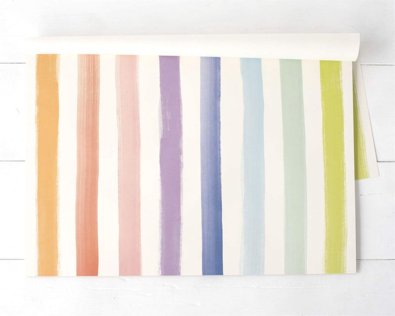 Hester & Cook Paper Placemat, Pad of 18 - Sorbet Painted Stripe - Image 1
